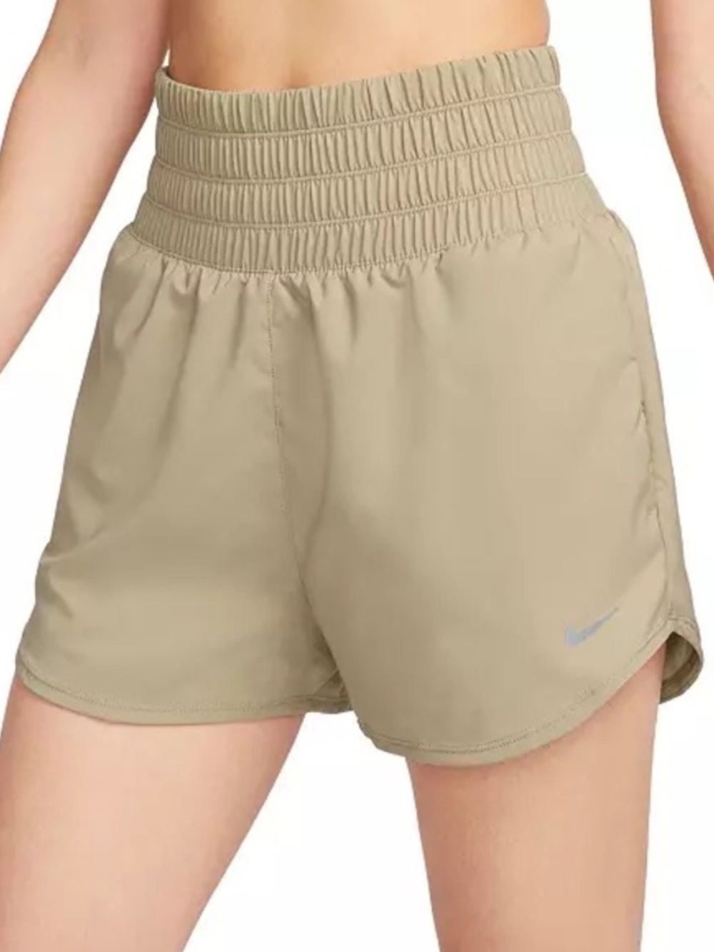 Nike Womens Dri-FIT Ultra High-Waisted 3" Lined Shorts Neutral Olive Medium - Picture 9 of 11